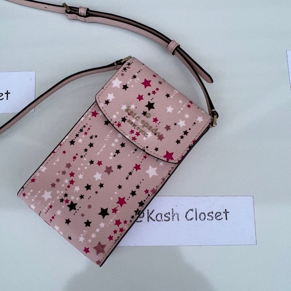 Kate Spade Phone Crossbody Twinkle Star Printed Staci North South Pink Multi